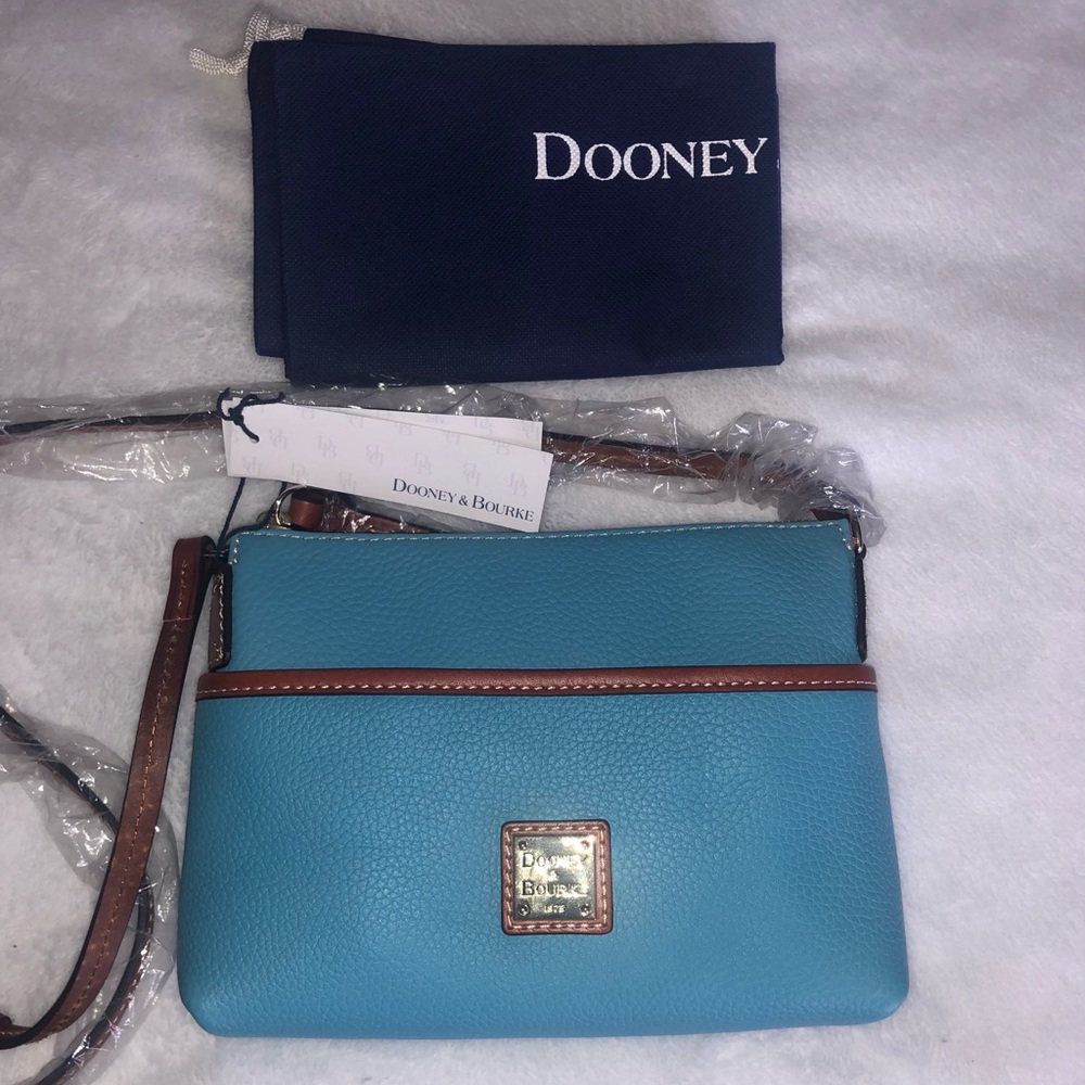 NWT! Sky Blue Dooney & Bourke Ginger Pouchette Crossbody + Dust bag!